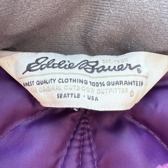 Eddie Bauer Jacket Womens Small Purple 700 Fill Goose Down Quilted Puffer S Coat - Picture 10 of 14